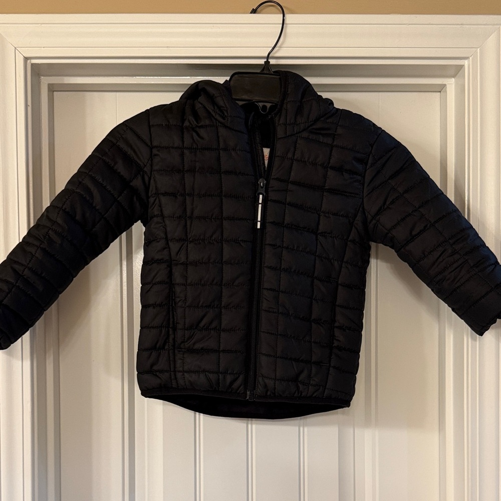 Kids Black Quilted Puffer Jacket